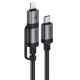 Кабель ACEFAST C20-01 USB-C to USB-C / Lightning aluminum alloy connectors charging data cable Black (6974316283768)