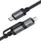 Кабель ACEFAST C20-01 USB-C to USB-C / Lightning aluminum alloy connectors charging data cable Black (6974316283768)