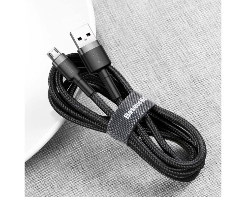 Кабель Baseus Cafule Cable USB For Micro 1.5A 2m Gray+Black (CAMKLF-CG1)