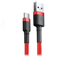 Кабель Baseus Cafule Cable USB For Type-C 3A 0.5m Red+Red (CATKLF-A09)