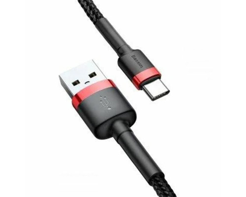Кабель Baseus Cafule Cable USB For Type-C 3A 2m Red+Black (CATKLF-C91)