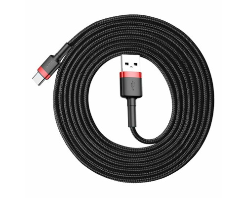 Кабель Baseus Cafule Cable USB For Type-C 3A 2m Red+Black (CATKLF-C91)