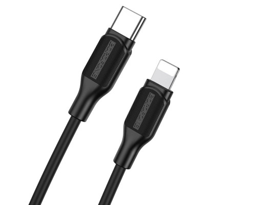Кабель BOROFONE BX42 USB to iP 2.4A, 1m, silicone, TPE connectors, Black (BX42LB)