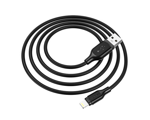 Кабель BOROFONE BX42 USB to iP 2.4A, 1m, silicone, TPE connectors, Black (BX42LB)