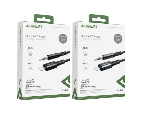 Кабель ACEFAST C1-06 Lightning to 3.5mm aluminum alloy audio cable Black (AFC1-06B)