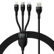 Кабель Baseus Flash Series Ⅱ One-for-three Fast Charging Data Cable USB to M+L+C 100W 1.2m Black (CASS030001)