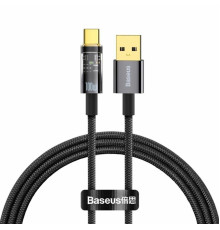 Кабель Baseus Explorer Series Auto Power-Off Fast Charging Data Cable USB to Type-C 100W 2m Black (CATS000301)