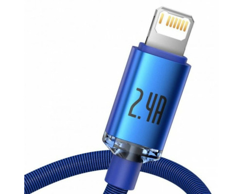 Кабель Baseus Crystal Shine Series Fast Charging Data Cable USB to iP 2.4A 1.2m Blue (CAJY000003)