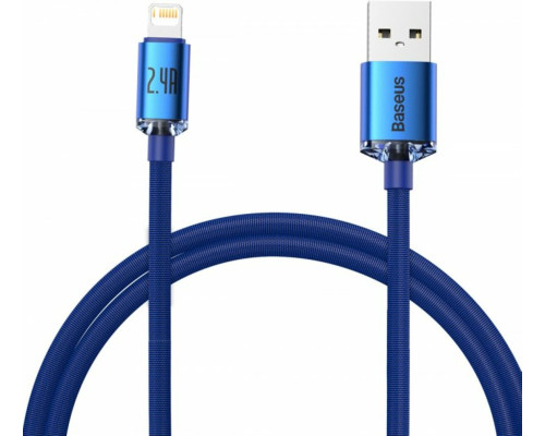 Кабель Baseus Crystal Shine Series Fast Charging Data Cable USB to iP 2.4A 1.2m Blue (CAJY000003)