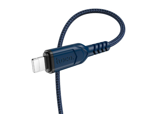 Кабель HOCO X59 USB to iP 2.4A, 1m, nylon, TPE connectors, Blue (6931474744883)