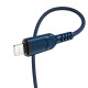 Кабель HOCO X59 USB to iP 2.4A, 1m, nylon, TPE connectors, Blue (6931474744883)