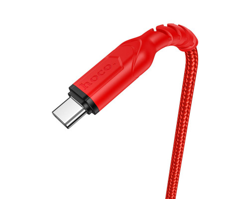 Кабель HOCO X59 USB to Type-C 3A, 1m, nylon, TPE connectors, Red (6931474744937)