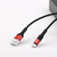 Кабель HOCO X26 USB to Type-C 2A, 18W 1m, nylon, aluminum connectors, Black+Red (6957531080251)