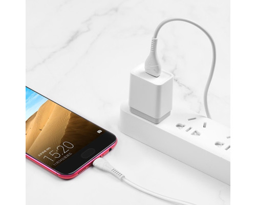 Кабель HOCO X37 USB to Micro 2.4A, 1m, PVC, PVC connectors, White (6931474710505)