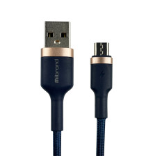 Кабель Mibrand MI-71 Metal Braided Cable USB for Micro 2.4A 1m Navy Blue (MIDC/71MNB)