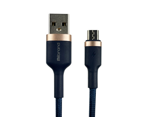 Кабель Mibrand MI-71 Metal Braided Cable USB for Micro 2.4A 1m Navy Blue (MIDC/71MNB)