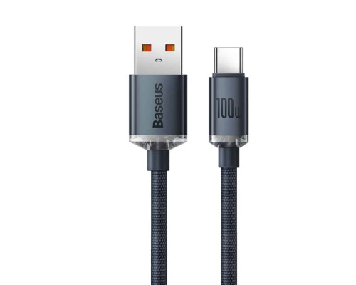 Кабель Baseus Crystal Shine Series Fast Charging Data Cable USB to Type-C 100W 1.2m Black (CAJY000401)