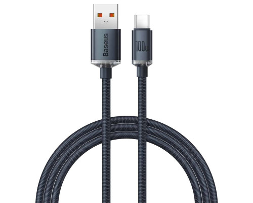 Кабель Baseus Crystal Shine Series Fast Charging Data Cable USB to Type-C 100W 1.2m Black (CAJY000401)