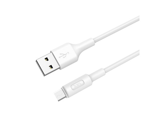 Кабель HOCO X25 USB to Micro 2A, 1m, PVC, PVC connectors, White (6957531080138)