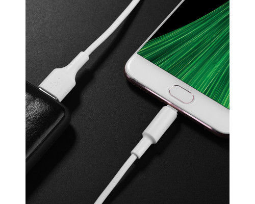 Кабель HOCO X25 USB to Micro 2A, 1m, PVC, PVC connectors, White (6957531080138)