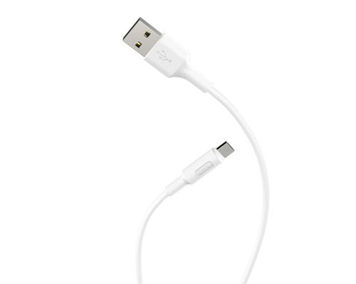 Кабель HOCO X25 USB to Micro 2A, 1m, PVC, PVC connectors, White (6957531080138)