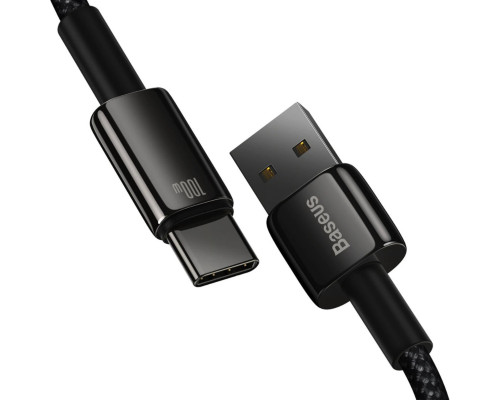 Кабель Baseus Tungsten Gold Fast Charging Data Cable USB to Type-C 100W 1m Black (CAWJ000001)