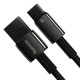 Кабель Baseus Tungsten Gold Fast Charging Data Cable USB to Type-C 100W 1m Black (CAWJ000001)