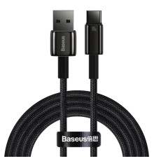 Кабель Baseus Tungsten Gold Fast Charging Data Cable USB to Type-C 100W 1m Black (CAWJ000001)