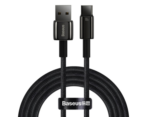 Кабель Baseus Tungsten Gold Fast Charging Data Cable USB to Type-C 100W 1m Black (CAWJ000001)