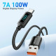 Кабель Essager Enjoy LED Digital Display USB Charging Cable USB A to Type C 100W 1m black (EXCT-XY01-P) (EXCT-XY01-P)