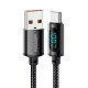 Кабель Essager Enjoy LED Digital Display USB Charging Cable USB A to Type C 100W 1m black (EXCT-XY01-P) (EXCT-XY01-P)