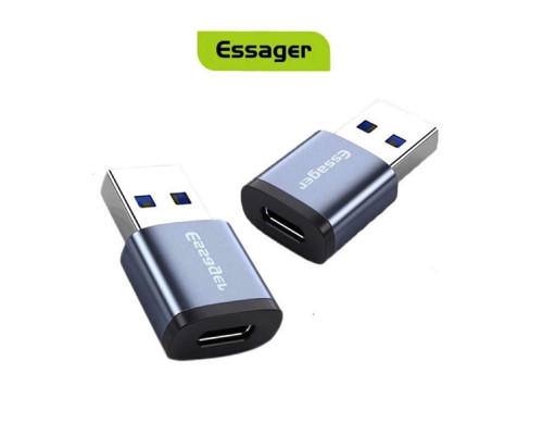 Адаптер Essager Soray OTG (Type-C Female to USB -AMale) USB3.0 Adaptor grey (EZJCA-SRB0G) (EZJCA-SRB0G)