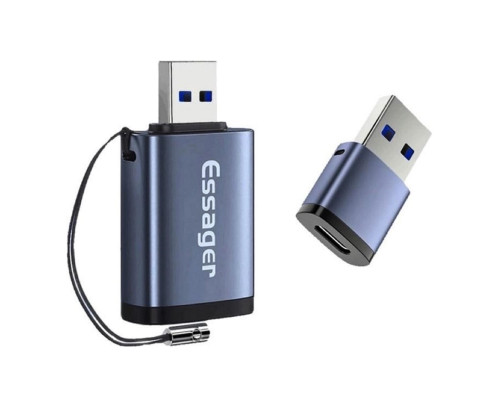 Адаптер Essager Soray OTG (Type-C Female to USB -AMale) USB3.0 Adaptor grey (EZJCA-SRB0G) (EZJCA-SRB0G)