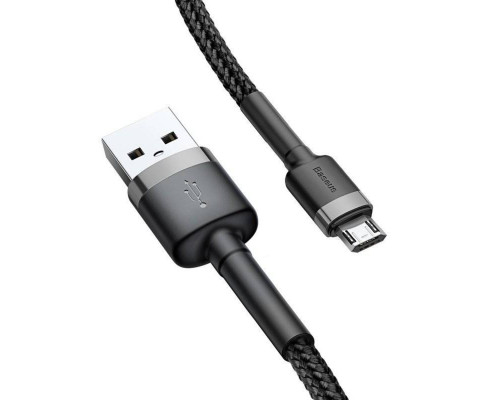 Кабель Baseus cafule Cable USB For Micro 2.4A 0.5M Gray+Black (CAMKLF-AG1)