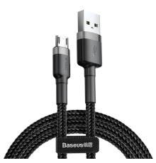 Кабель Baseus cafule Cable USB For Micro 2.4A 0.5M Gray+Black (CAMKLF-AG1)