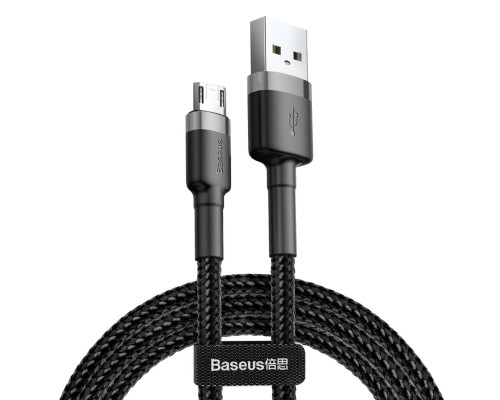 Кабель Baseus cafule Cable USB For Micro 2.4A 0.5M Gray+Black (CAMKLF-AG1)