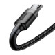 Кабель Baseus cafule Cable USB For Micro 2.4A 0.5M Gray+Black (CAMKLF-AG1)