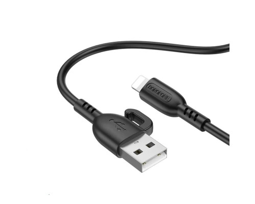 Кабель BOROFONE BX91 USB to iP 2.4A,1m, PVC, PVC connectors, Black (6974443389883)