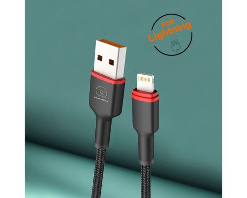 Кабель WUW-X203 USB Lightning 2,4А black (6972573336210)