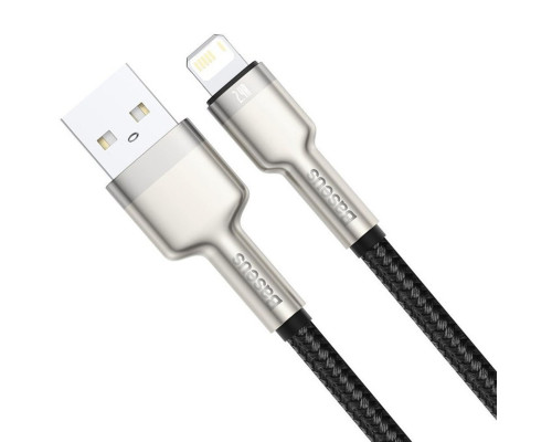 Кабель Baseus Cafule Series Metal Data Cable USB to IP 2.4A 0.25m Black (CALJK-01)