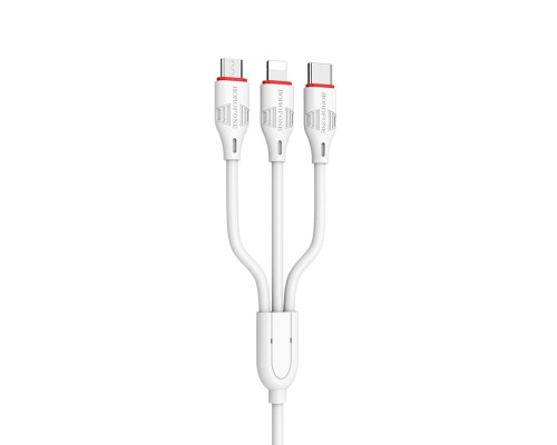 Кабель BOROFONE BX17 3-in-1 Enjoy charging cable for iP+Micro+Type-C White (6957531099369)