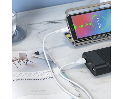 Кабель BOROFONE BX66 Wide way silicone charging data cable for Micro White (6974443382433)