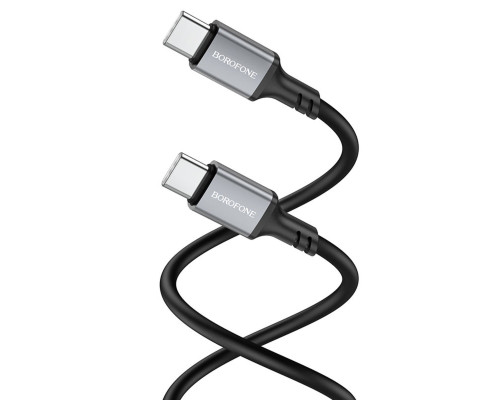 Кабель BOROFONE BX83 Type-C to Type-C Famous 60W silicone charging data cable Black (6974443386448)