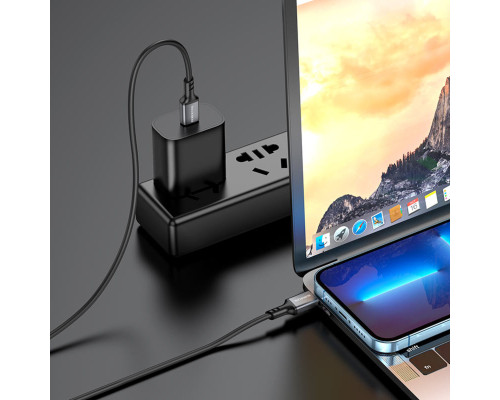 Кабель BOROFONE BX83 Type-C to Type-C Famous 60W silicone charging data cable Black (6974443386448)