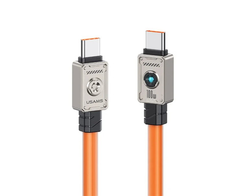 Кабель Usams US-SJ684 Type-C TO Type-C 100W 1.2m orange (SJ684USB04)