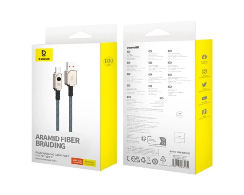 Кабель Baseus Unbreakable Series Fast Charging Data Cable USB to Type-C 100W 2m Stellar White (P10355801221-01)