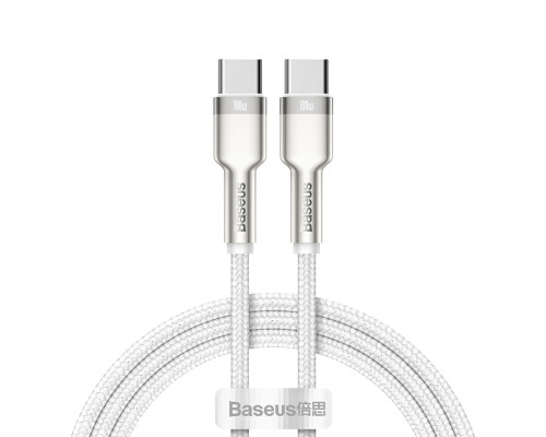 Кабель Baseus Cafule Series Metal Data Cable Type-C to Type-C 100W 1m White (CATJK-C02)