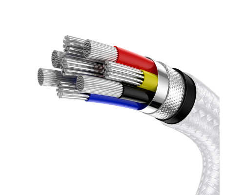 Кабель Baseus Cafule Series Metal Data Cable Type-C to Type-C 100W 1m White (CATJK-C02)
