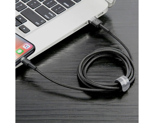 Кабель Baseus Cafule Cable USB For Lightning 2.4A 0.5m Gray+Black (CALKLF- AG1)