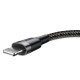 Кабель Baseus Cafule Cable USB For Lightning 2.4A 0.5m Gray+Black (CALKLF- AG1)